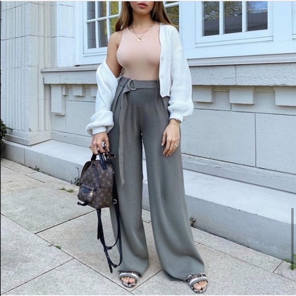 ZARA BNWT Wide Leg Belted Knit Pants - Picture 2 of 8